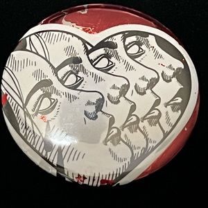 New large punk heart dark art button/pin